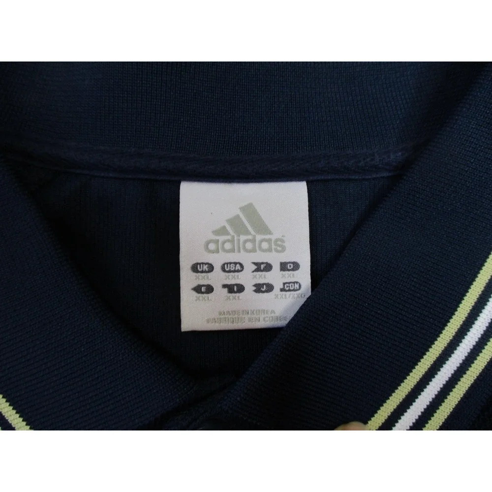 Notre Dame Fighting Irish Shirt Polo Mens 2XL Blue NCAA Football Adidas